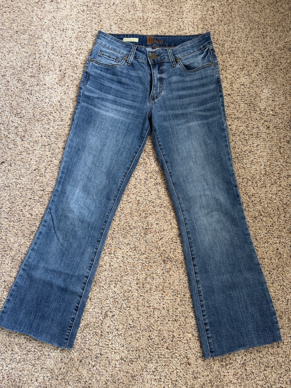 Kut from the Kloth Nikki mid rise ankle flare jeans